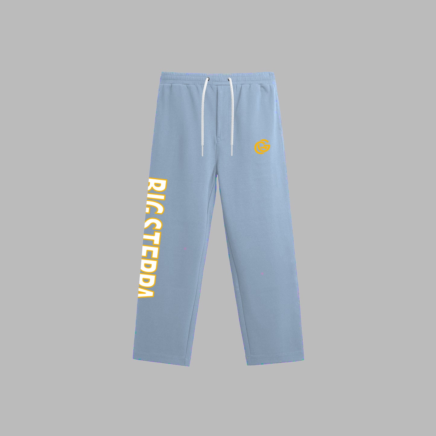 BIG STEPPA SWEATPANTS- BABY BLUE W/ GOLD