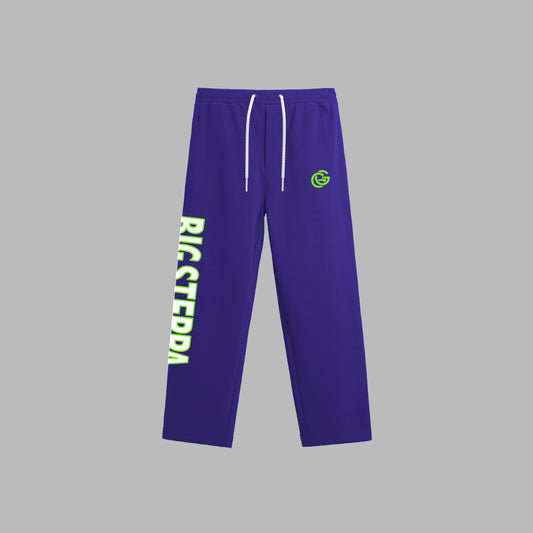 BIG STEPPA SWEATPANTS- PURPLE W/ GREEN