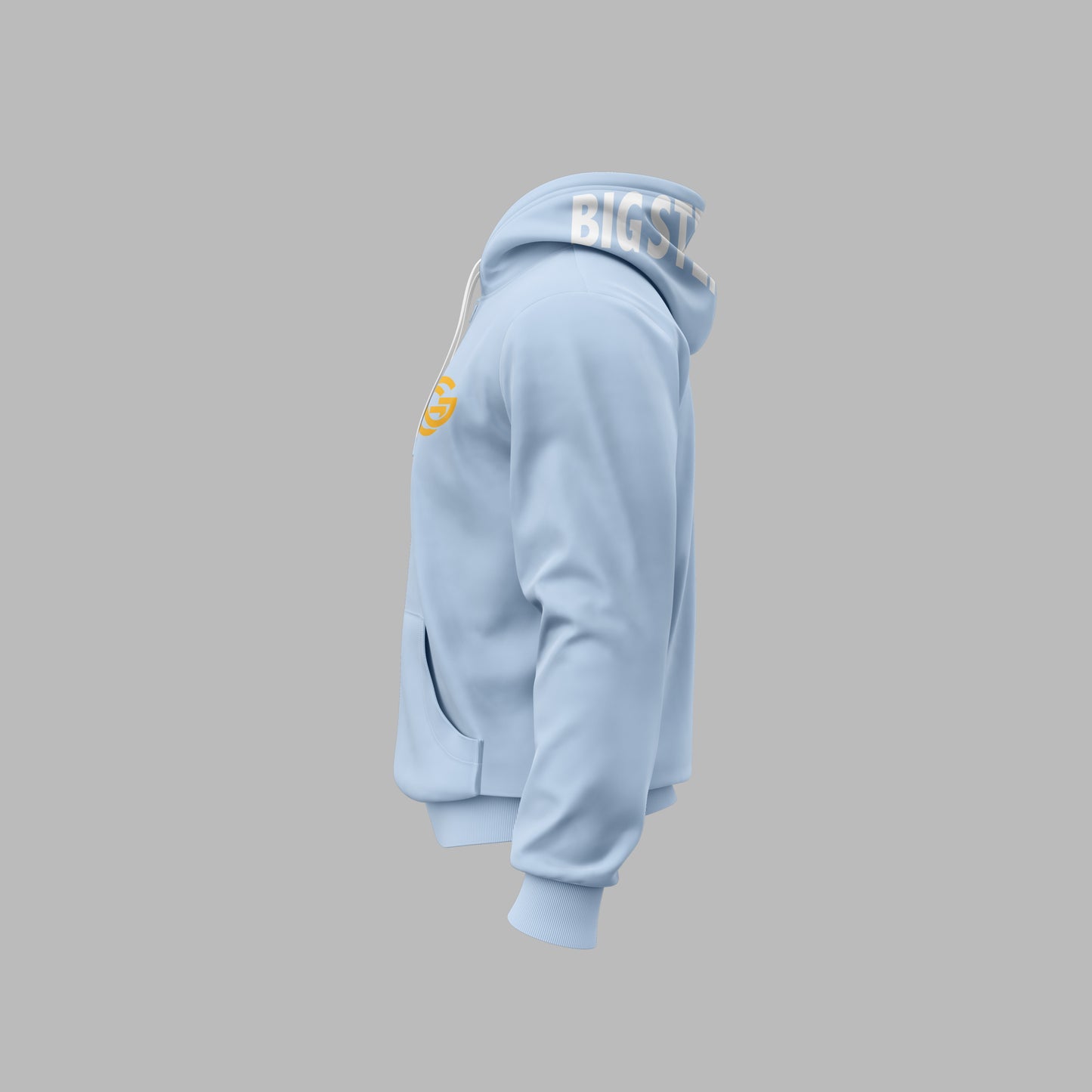 BIG STEPPA HOODIE - BABY BLUE W/ GOLD