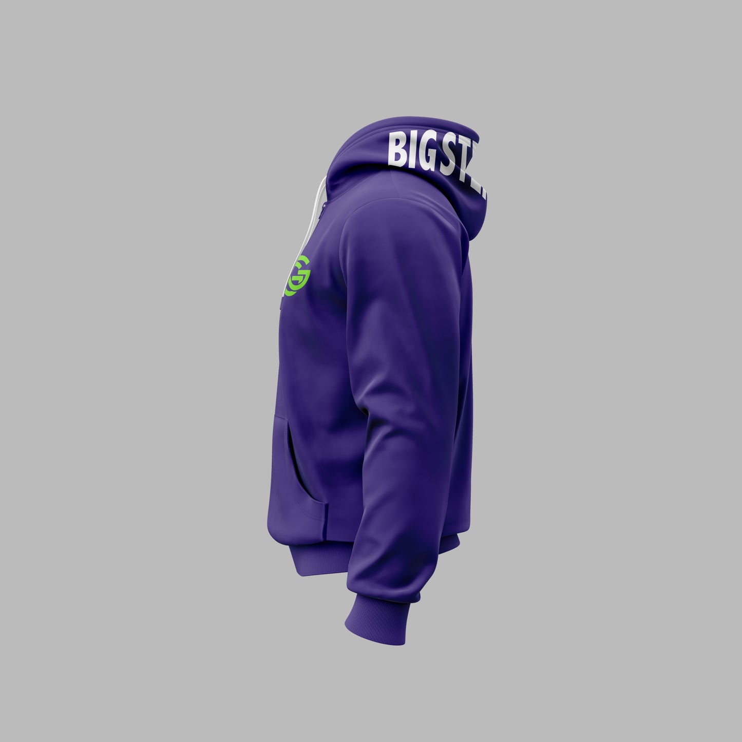 BIG STEPPA HOODIE - PURPLE W/ GREEN